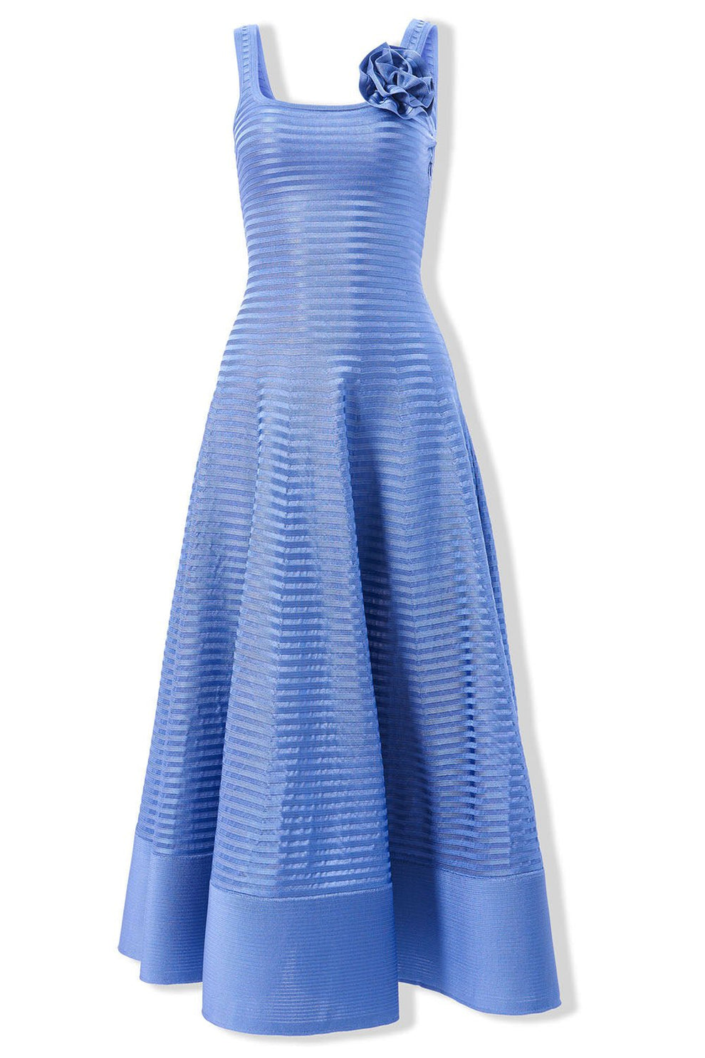 Scoop Neck Flare Midi Dress