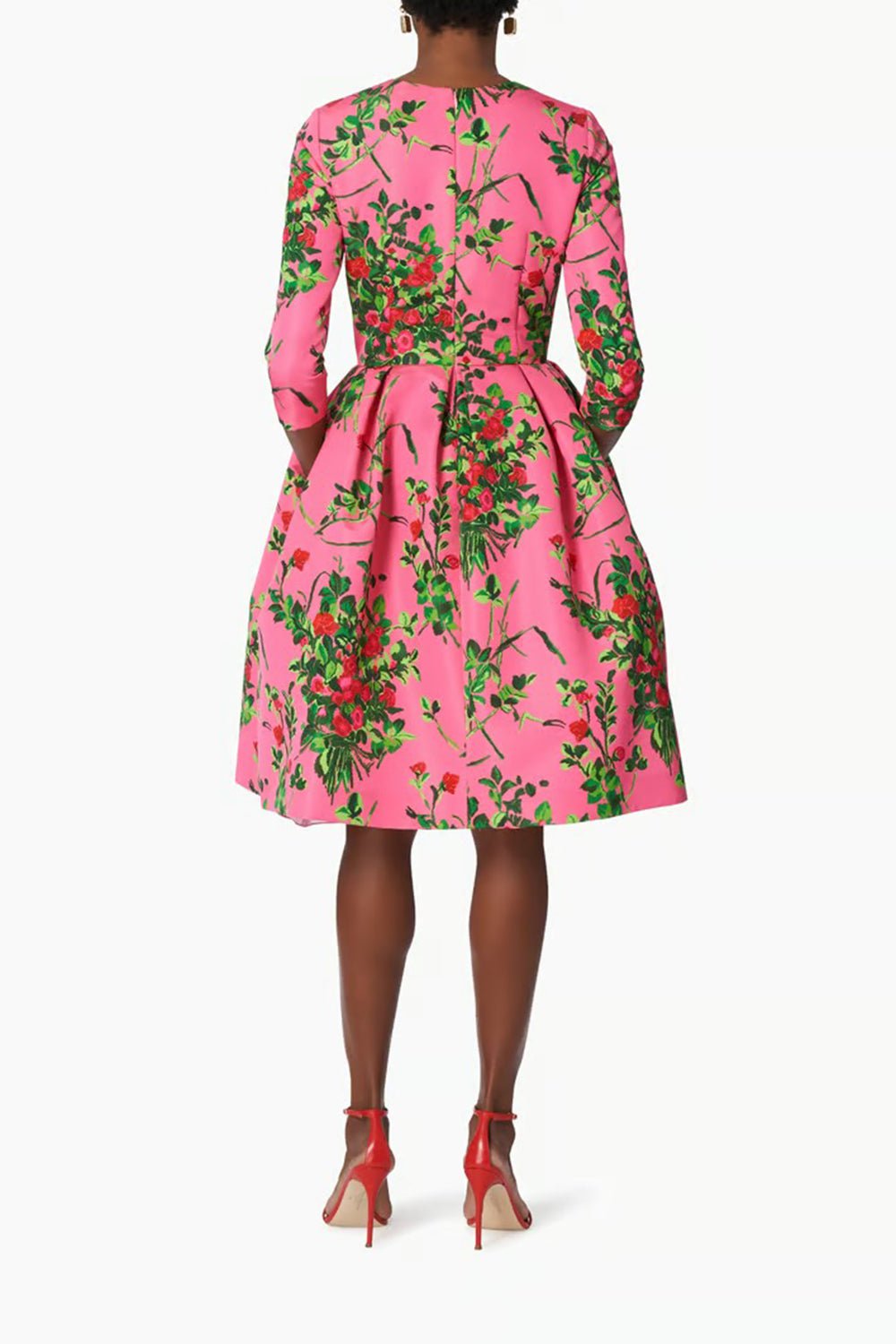 CAROLINA HERRERA-Printed Long Sleeve Dress-