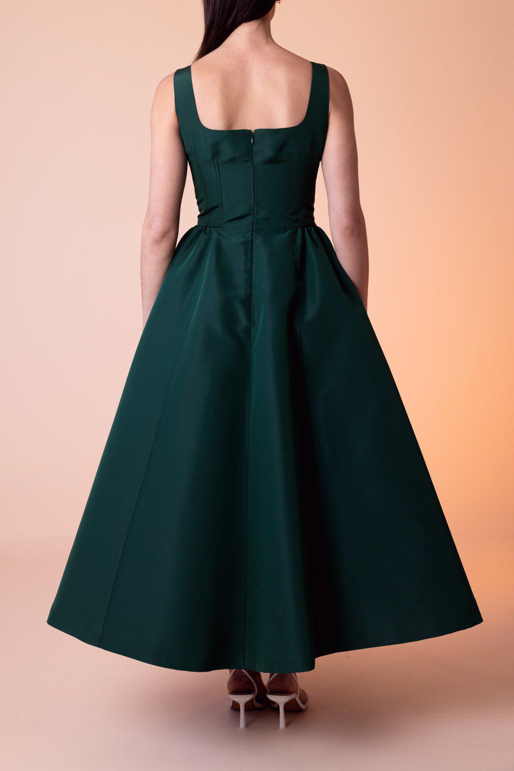 CAROLINA HERRERA-Sleeveless Scoop Neck Dress-RACNGGRN