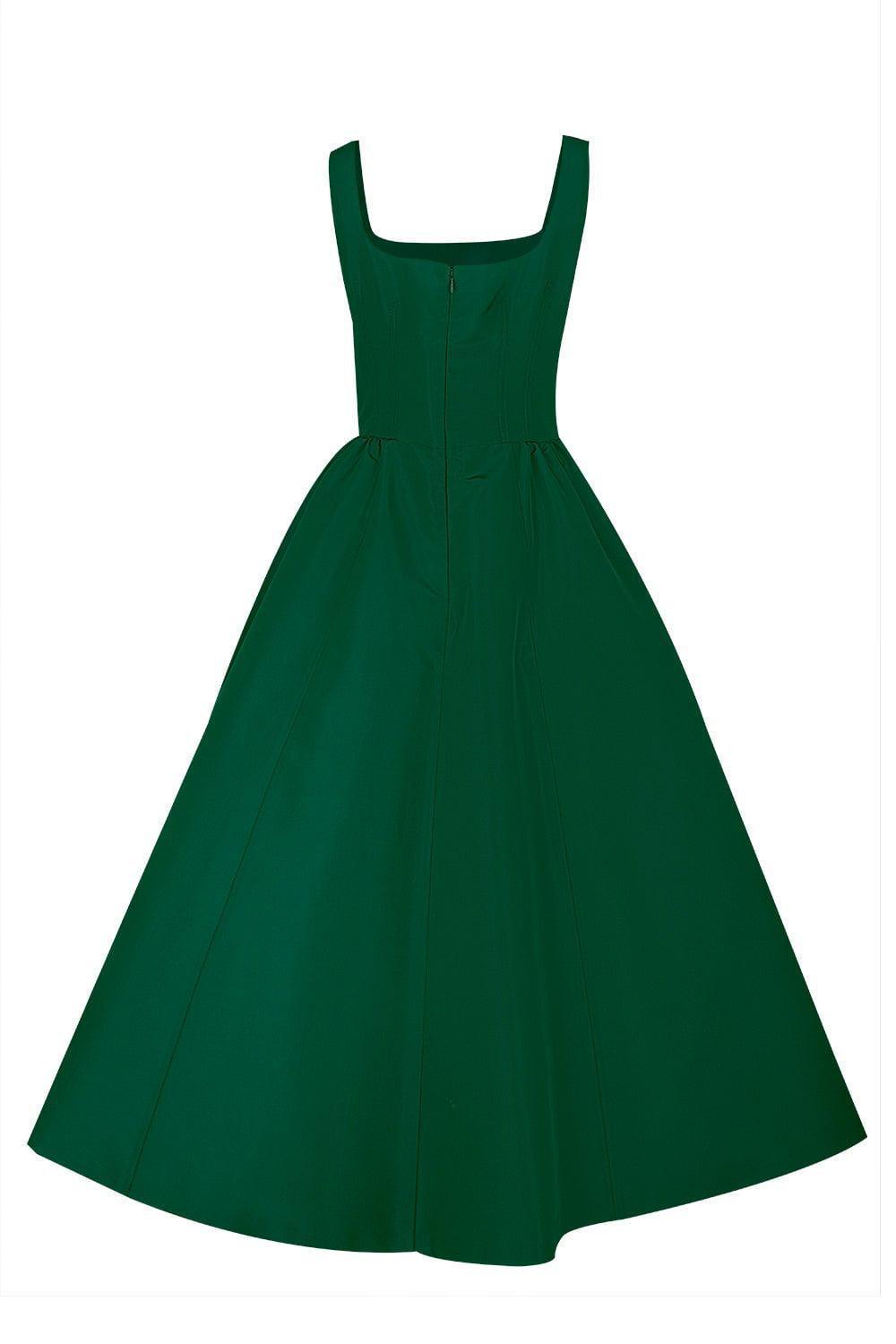 CAROLINA HERRERA-Sleeveless Scoop Neck Dress-RACNGGRN