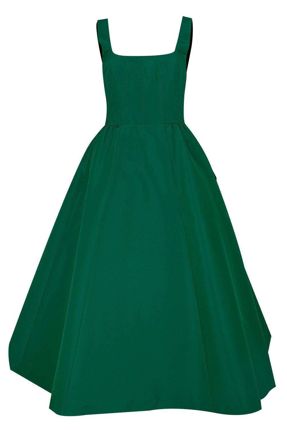 CAROLINA HERRERA-Sleeveless Scoop Neck Dress-RACNGGRN