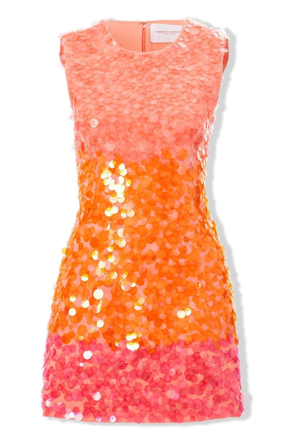 CAROLINA HERRERA-Sequin Mini Dress-SUNSETML