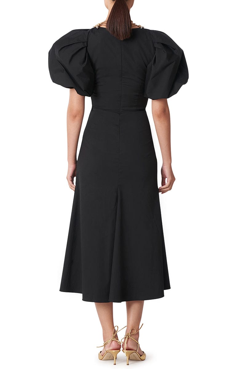 CAROLINA HERRERA-Ruched Front Seam Dress With Belt-