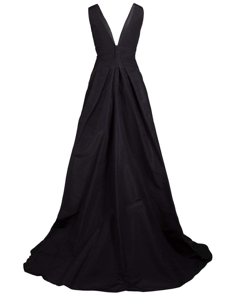 CAROLINA HERRERA-V Neck Ball Gown-