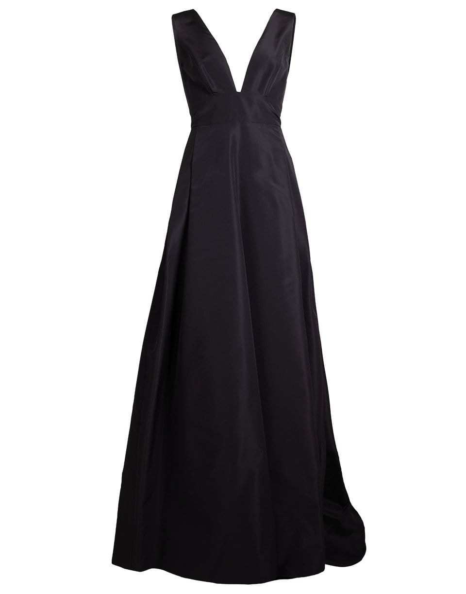 CAROLINA HERRERA-V Neck Ball Gown-