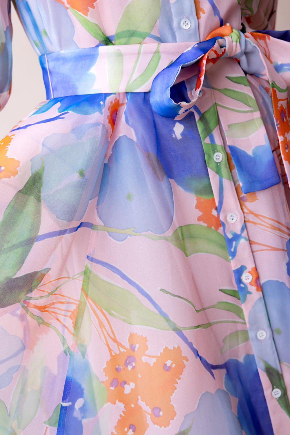 CAROLINA HERRERA-Floral Shirt Gown-