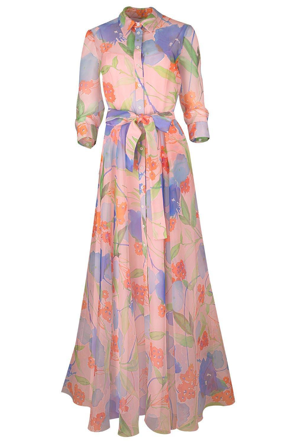 CAROLINA HERRERA-Floral Shirt Gown-