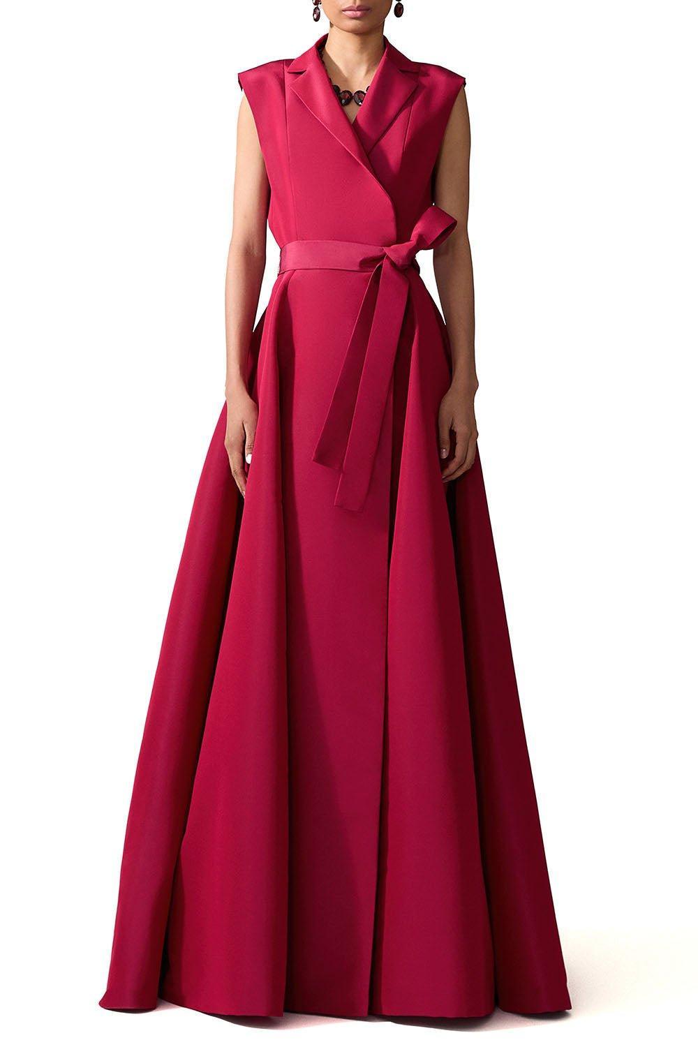 CAROLINA HERRERA-Sleeveless Trench Gown - Currant-