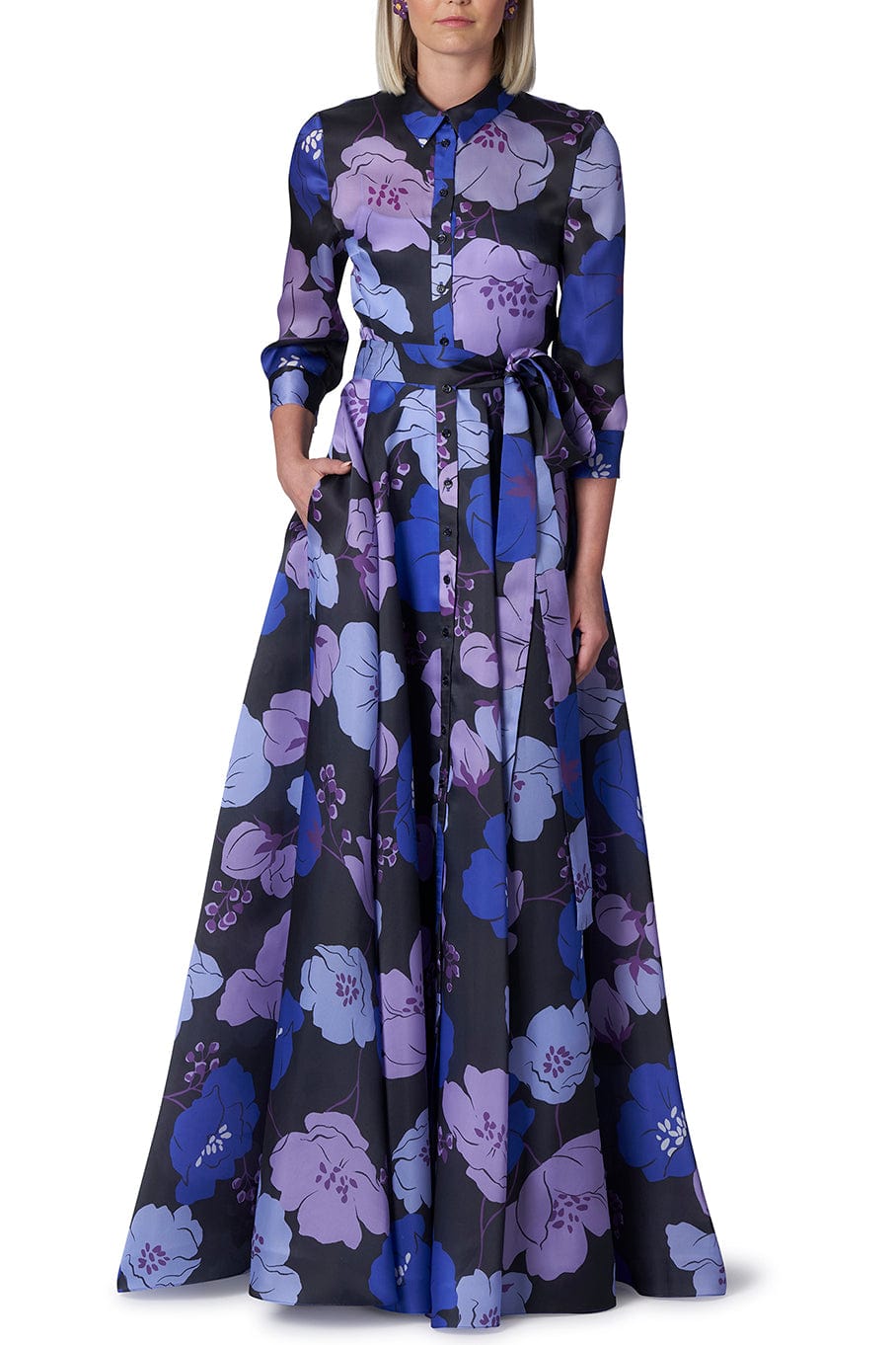 CAROLINA HERRERA-Three Quarter Sleeve Trench Gown-