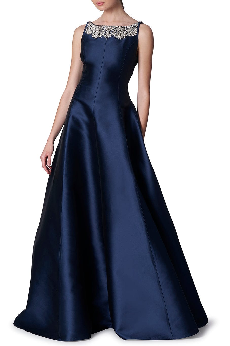 CAROLINA HERRERA-Embroidered Sleeveless Bateau Neck Gown-
