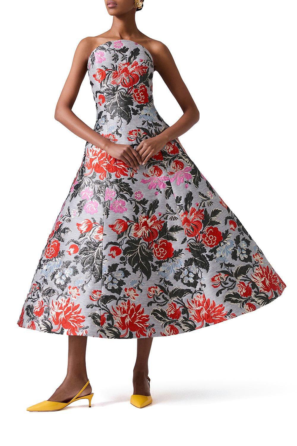 CAROLINA HERRERA-Strapless Tiered Corset Dress-MLNGEGRY