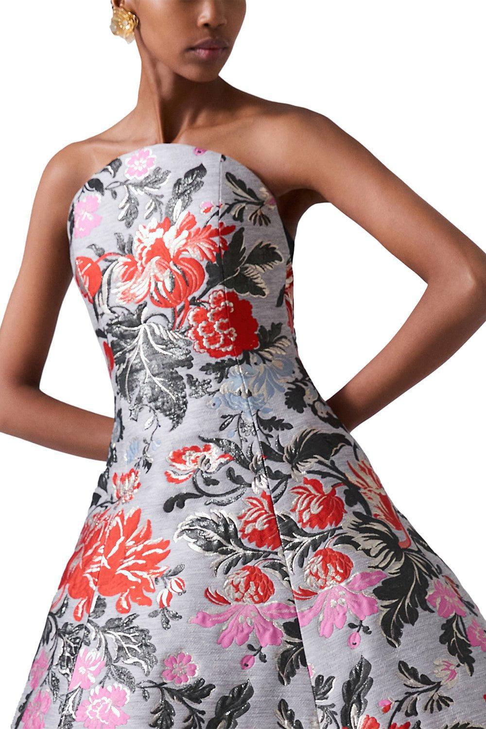 CAROLINA HERRERA-Strapless Tiered Corset Dress-MLNGEGRY