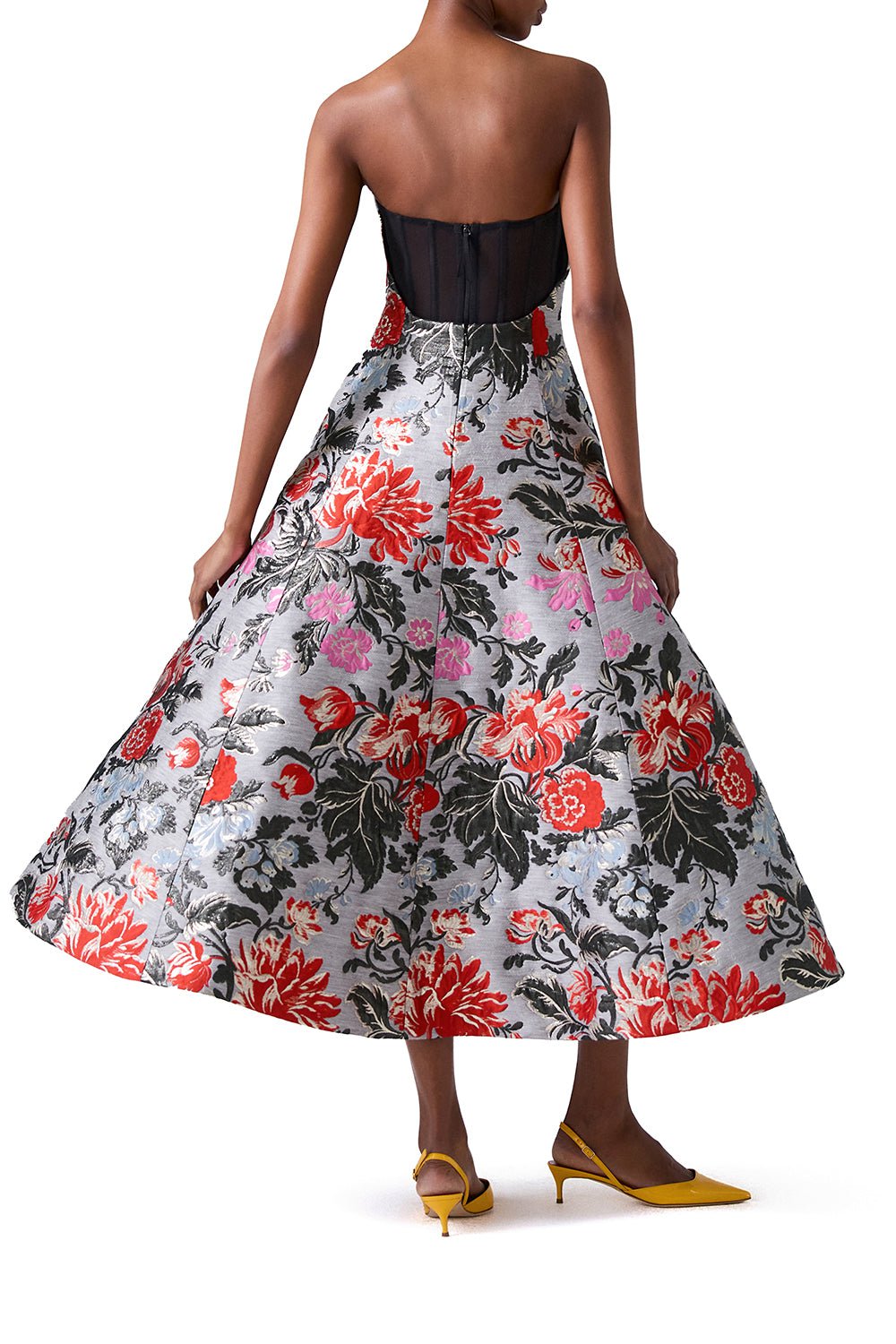 CAROLINA HERRERA-Strapless Tiered Corset Dress-MLNGEGRY
