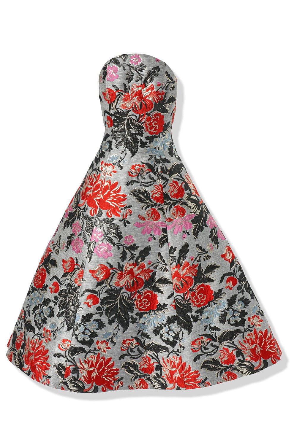 CAROLINA HERRERA-Strapless Tiered Corset Dress-MLNGEGRY