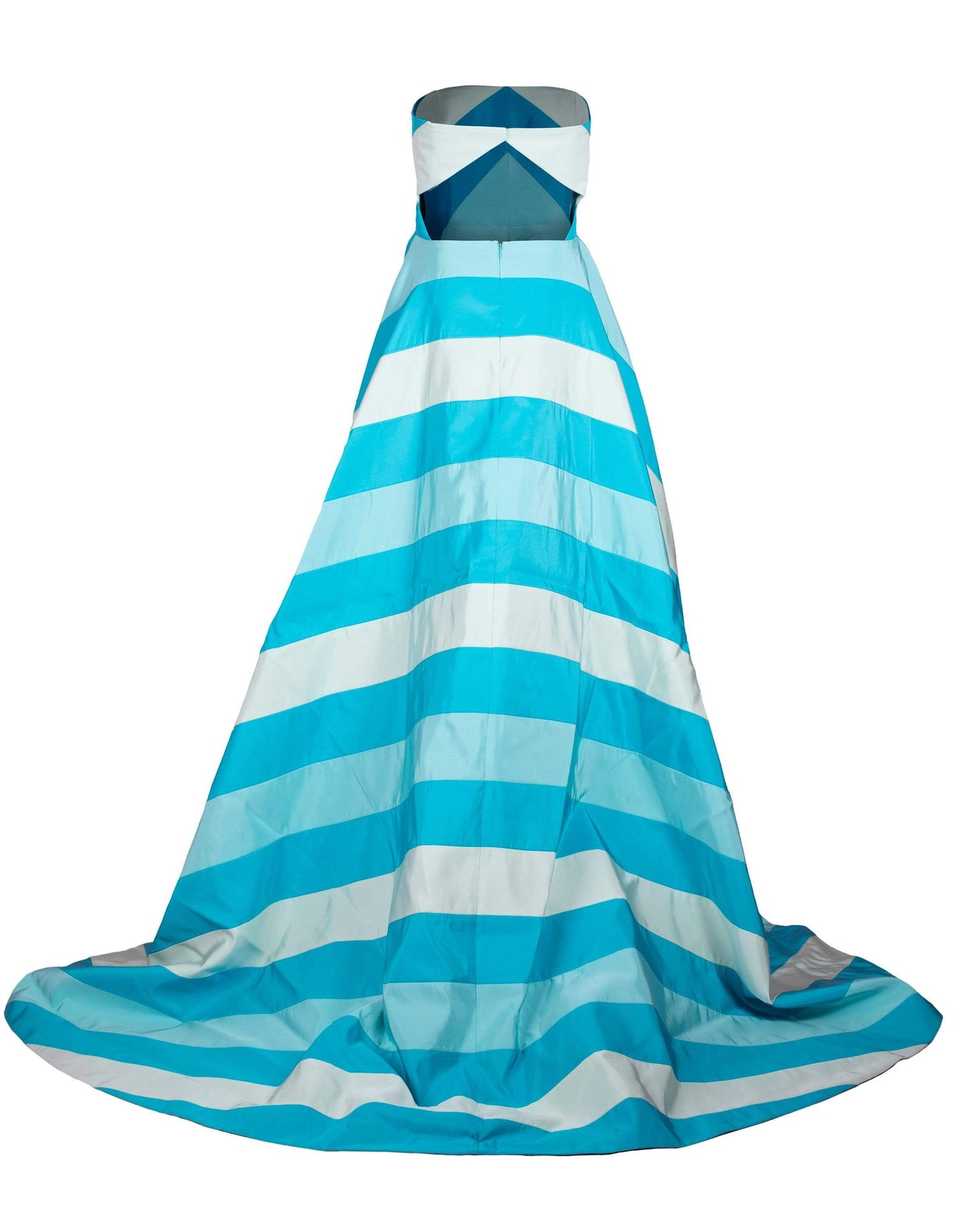 CAROLINA HERRERA-Strapless Chevron Gown-