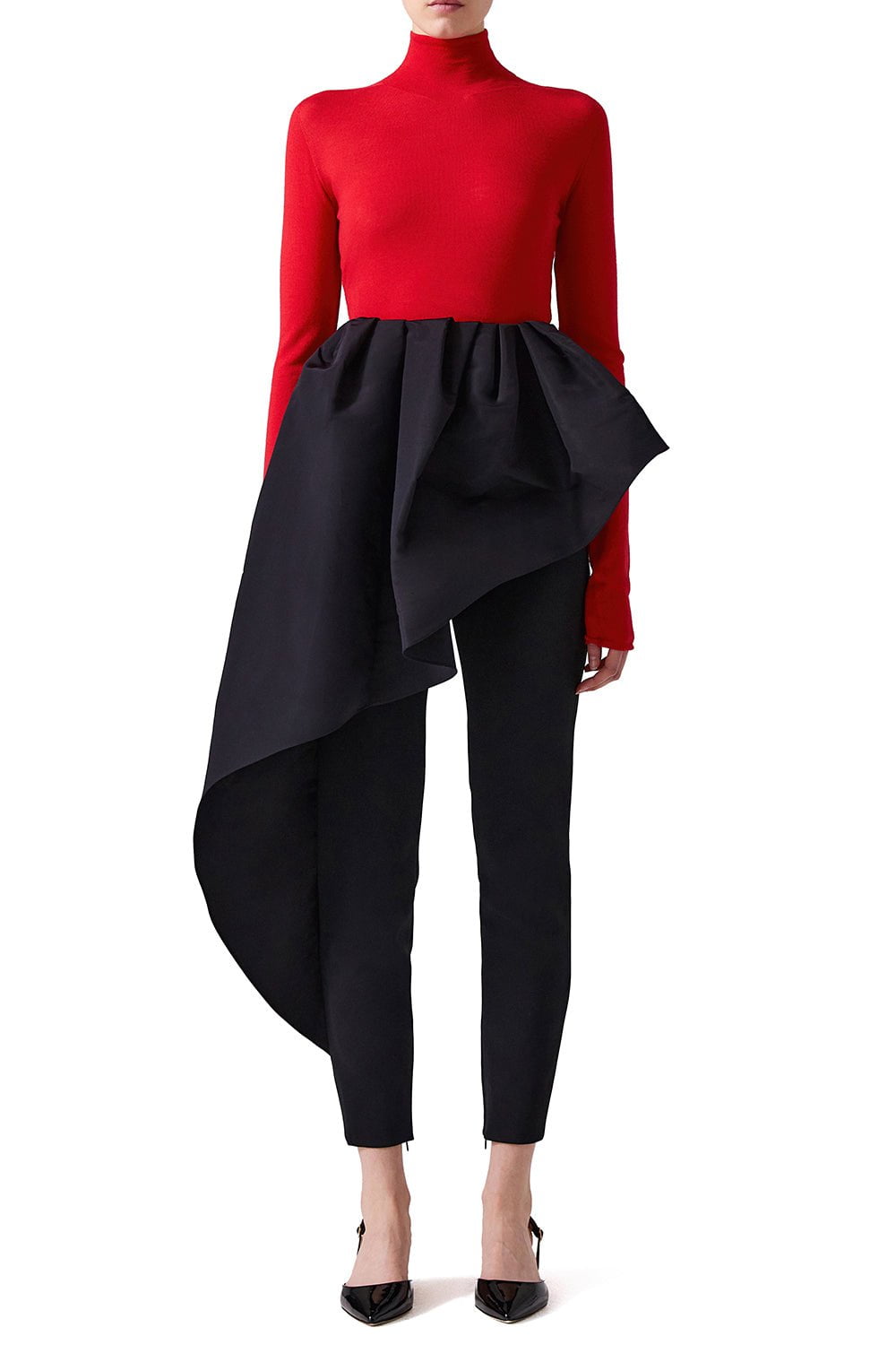 CAROLINA HERRERA-Draped Front Pants-BLACK