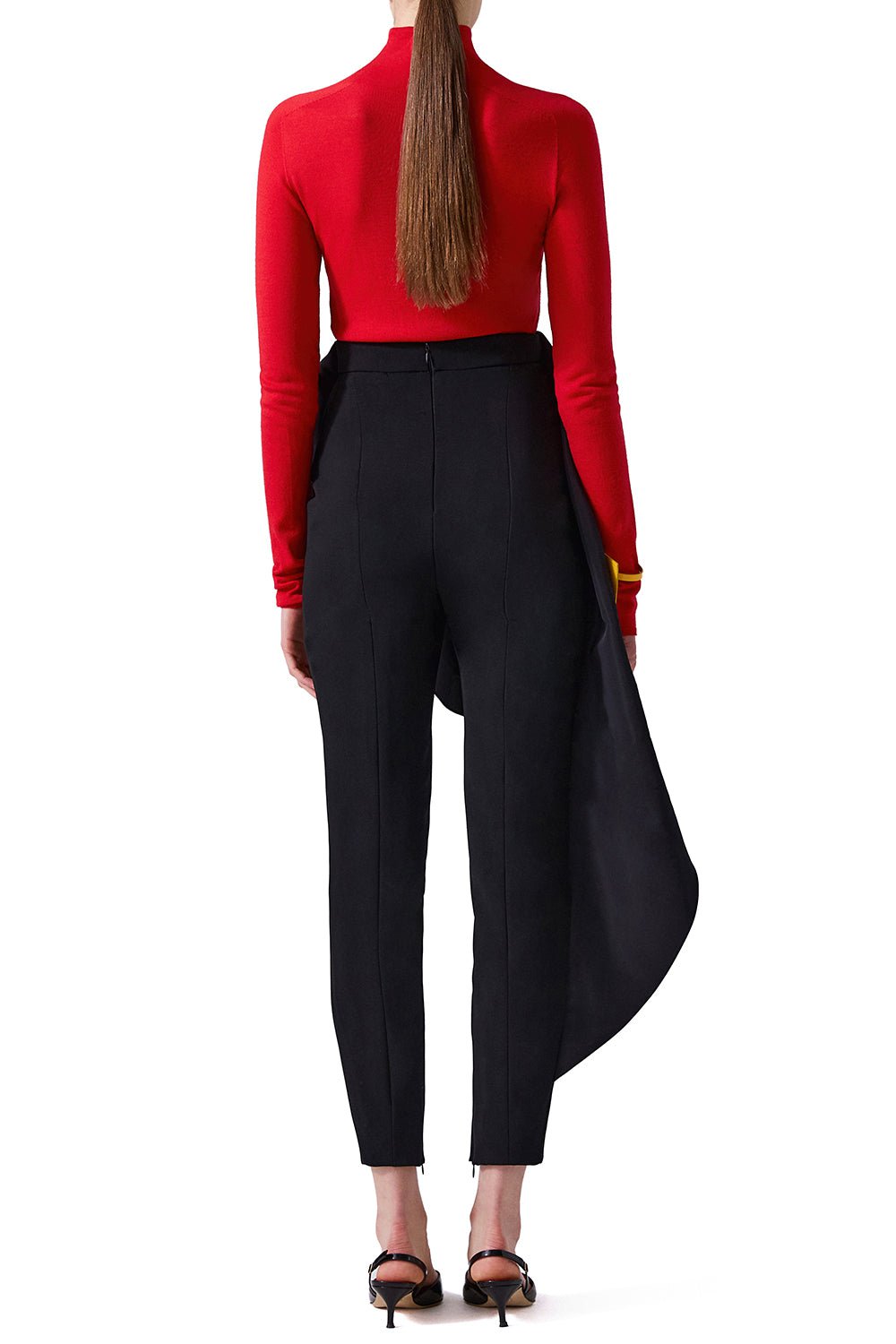 CAROLINA HERRERA-Draped Front Pants-BLACK