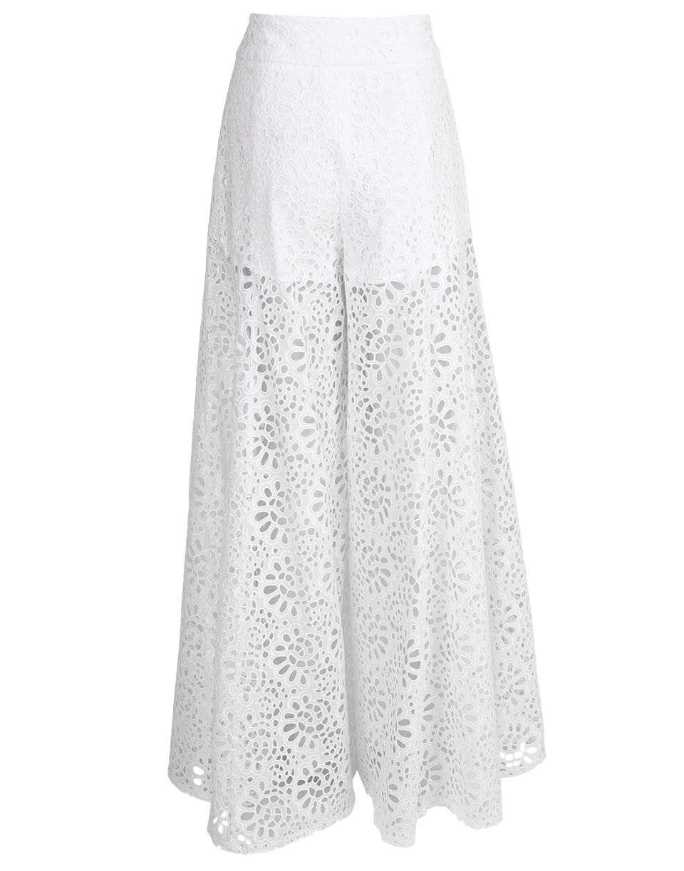 CAROLINA HERRERA-Eyelet Wide Leg Pant-