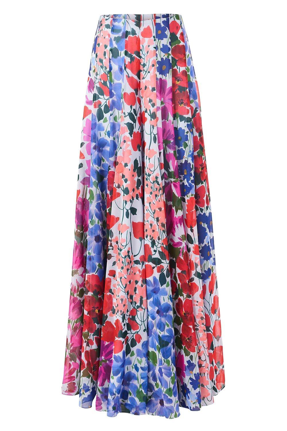 Palazzo Pant - Celeste-CELESTE MULTI-6-CLOTHINGPANTWIDE LEG-CAROLINA HERRERA