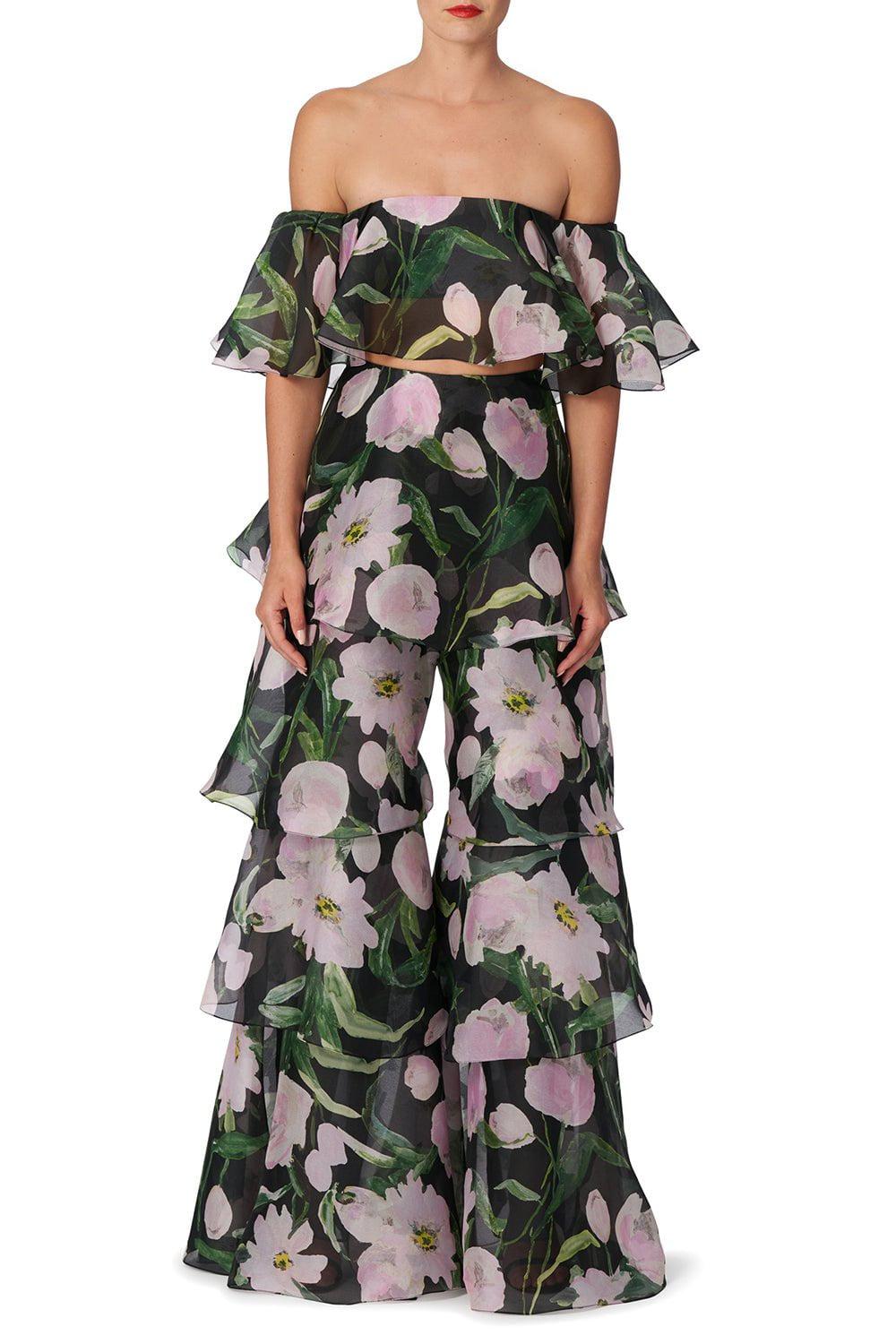 CAROLINA HERRERA-Ruffle Palazzo Pant-