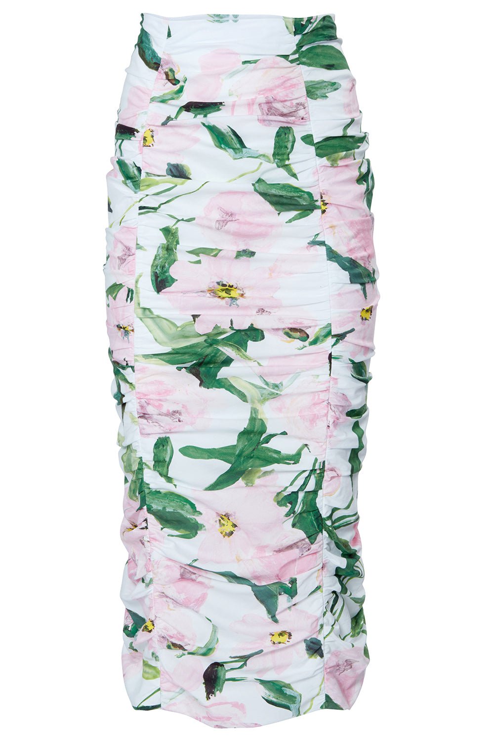 CAROLINA HERRERA-Ruched Midi Pencil Skirt-