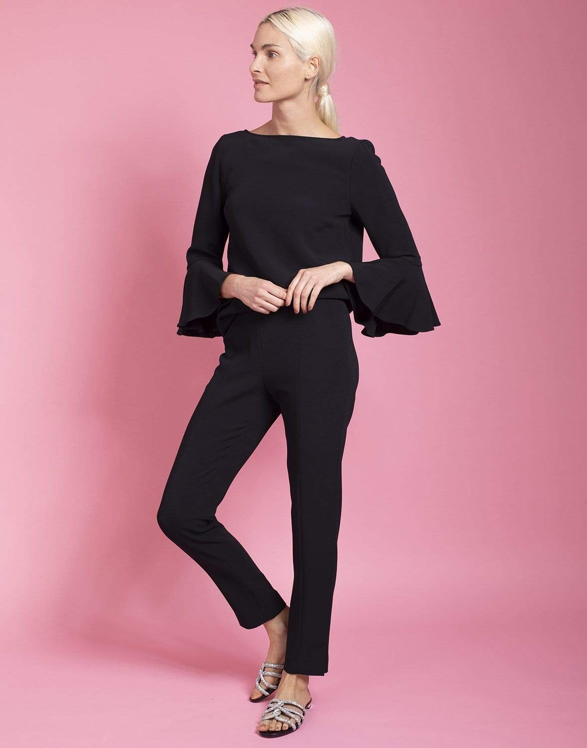 CAROLINA HERRERA-Bell Sleeve Blouse-