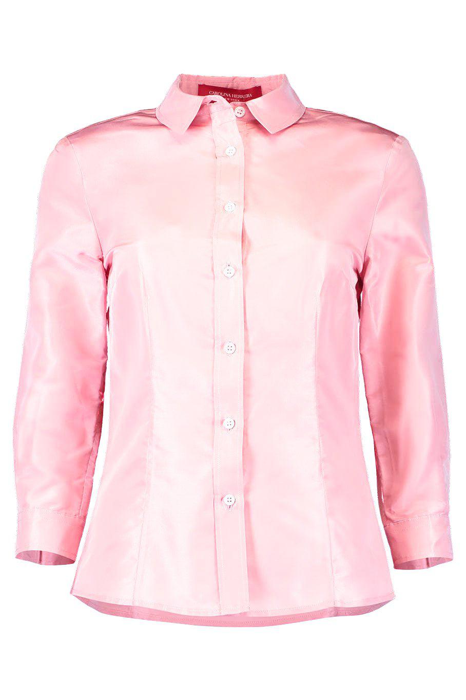 CAROLINA HERRERA-Silk Taffeta Collared Shirt-