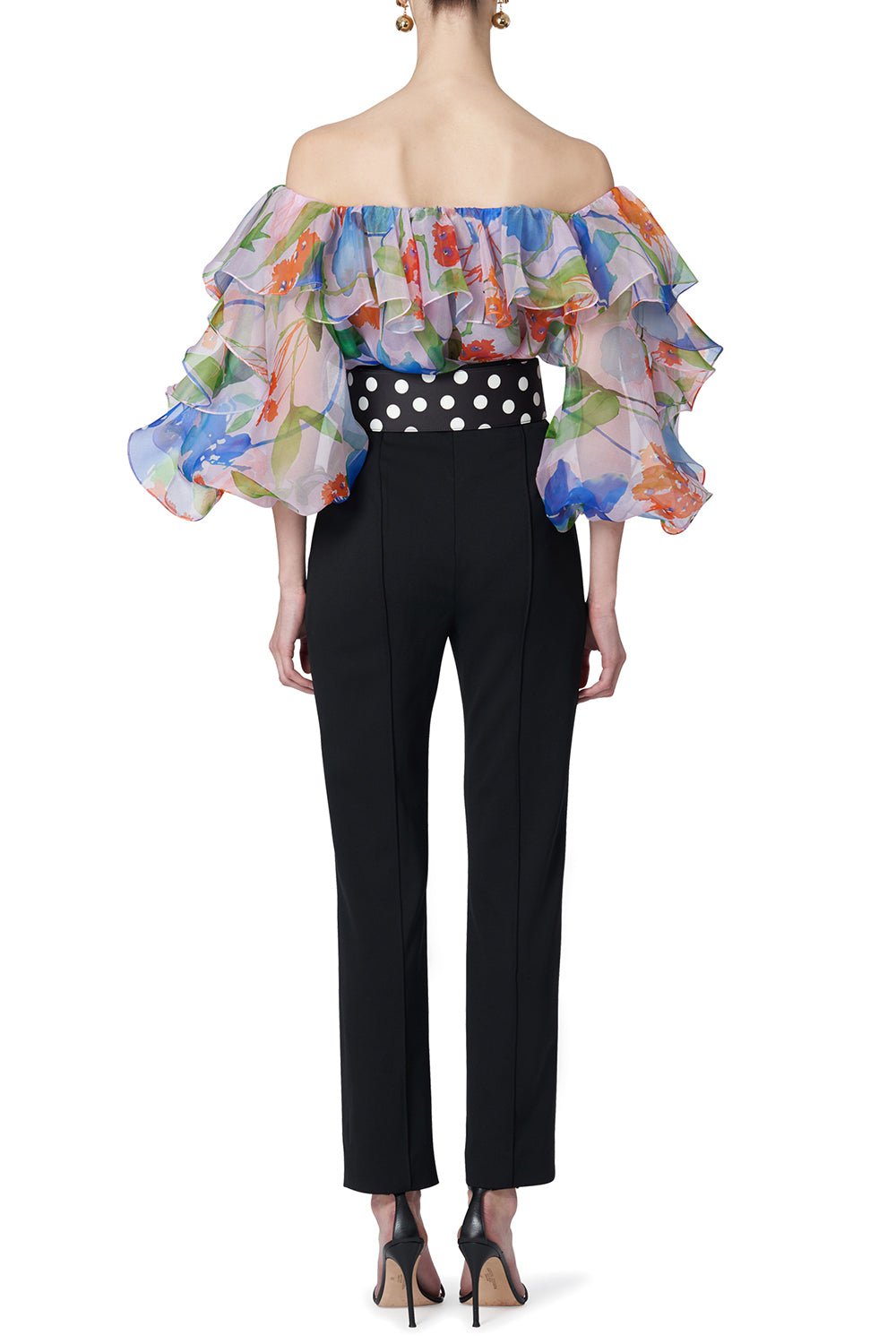 CAROLINA HERRERA-Ruffle Balloon Sleeve Top-