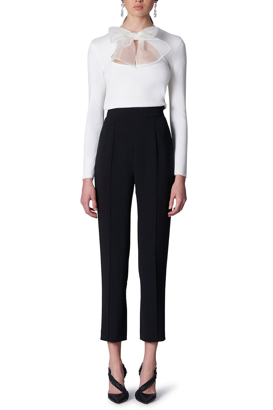 CAROLINA HERRERA-Long Sleeve Cut Out Blouse-