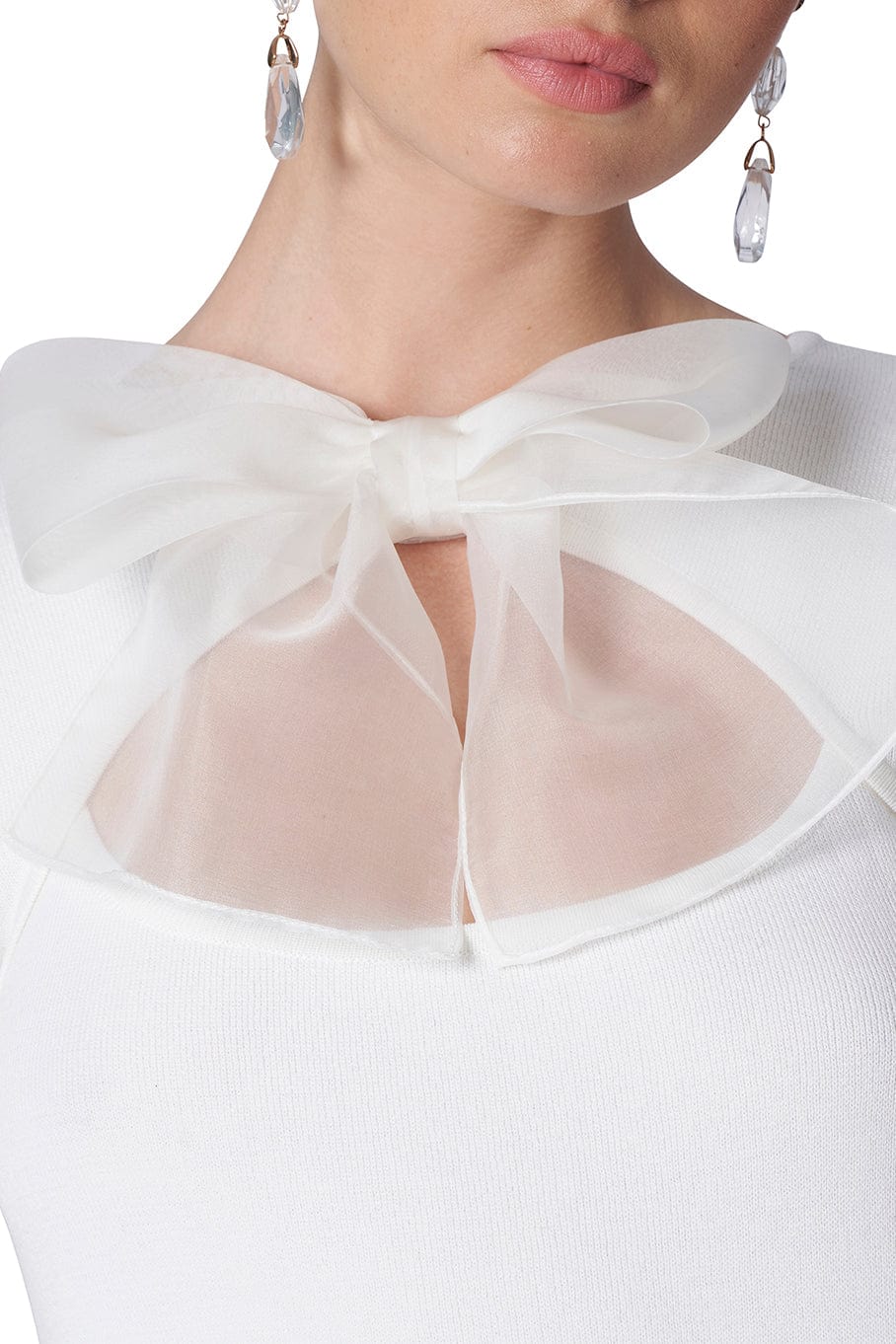 CAROLINA HERRERA-Long Sleeve Cut Out Blouse-