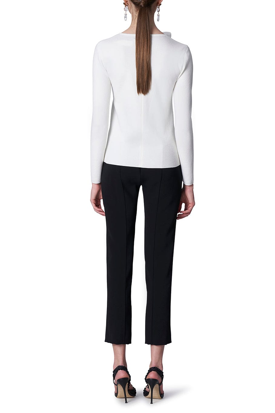 CAROLINA HERRERA-Long Sleeve Cut Out Blouse-