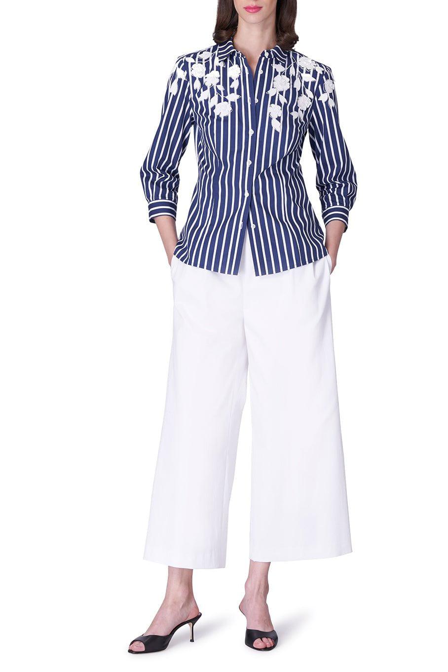 CAROLINA HERRERA-Embroidered Classic Button Down Top-