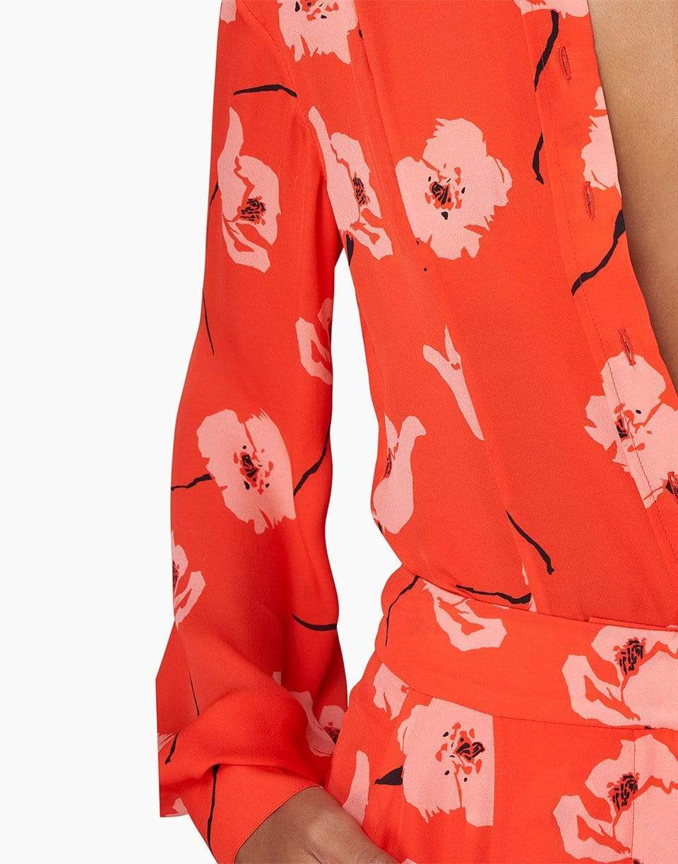 CAROLINA HERRERA-Floral Print Collared Shirt-