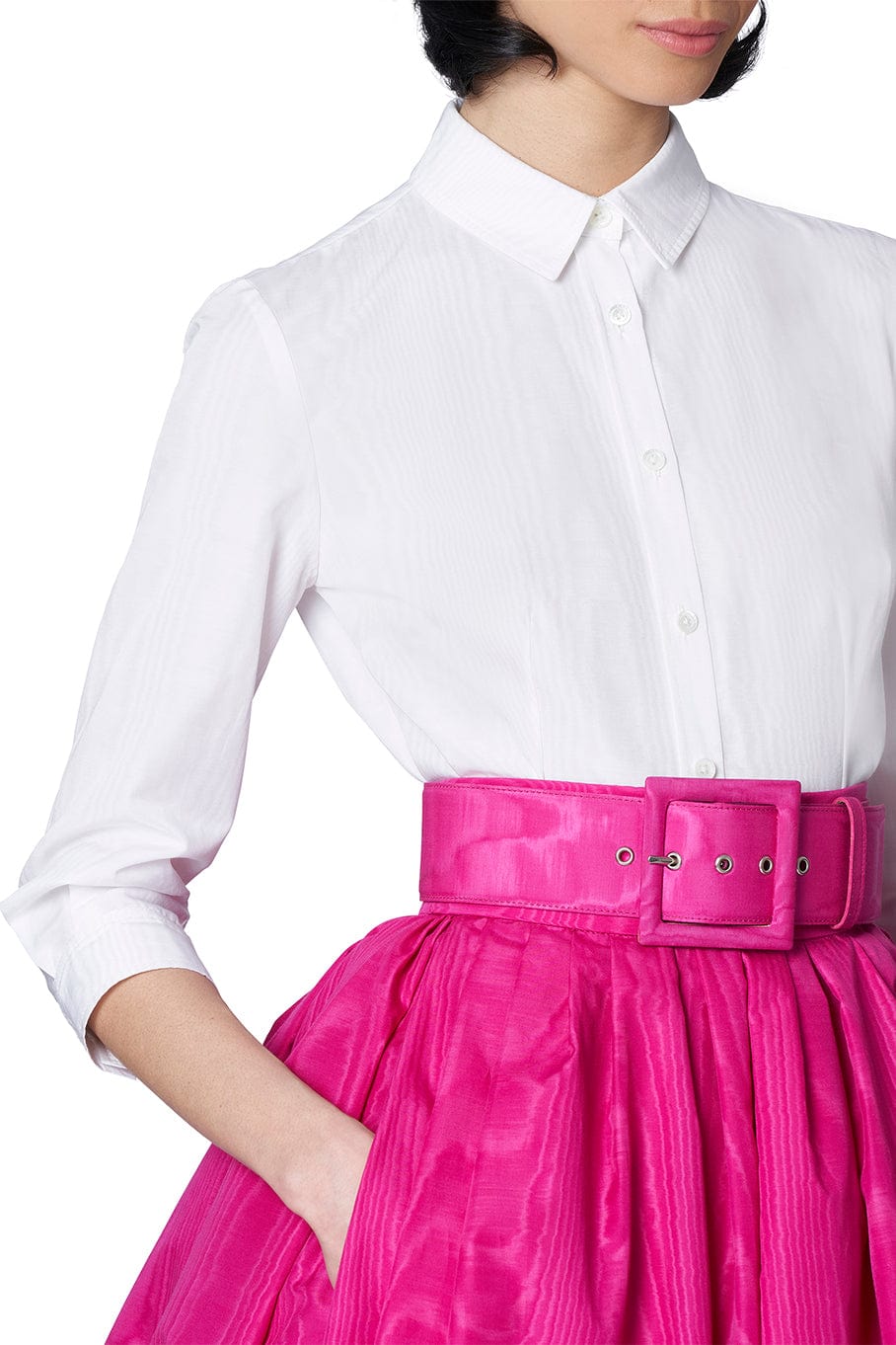 CAROLINA HERRERA-Three Quarter Sleeve Classic Button Down-