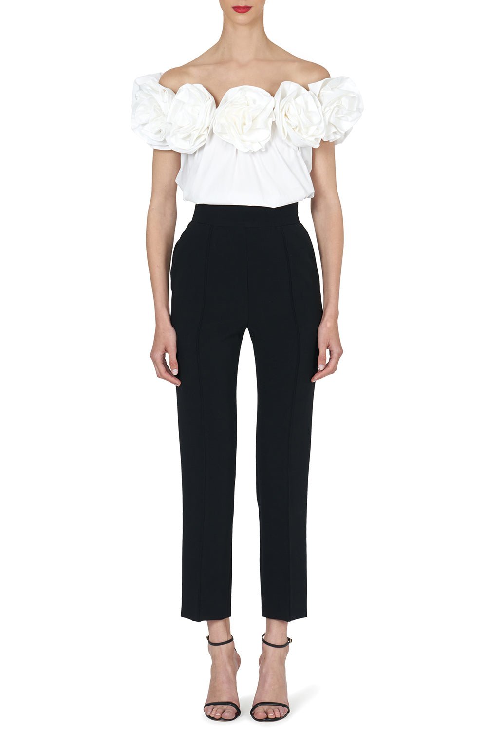 CAROLINA HERRERA-Flower Off Shoulder Top-