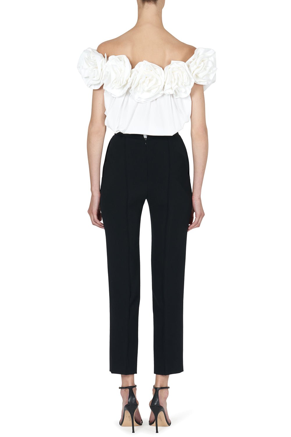 CAROLINA HERRERA-Flower Off Shoulder Top-