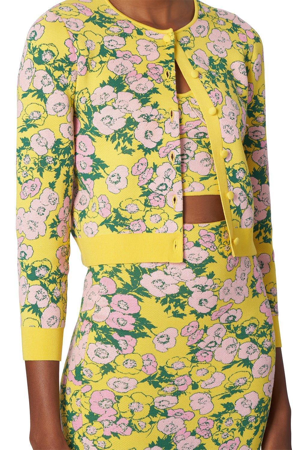 CAROLINA HERRERA-3/4 Sleeve Cropped Cardigan-