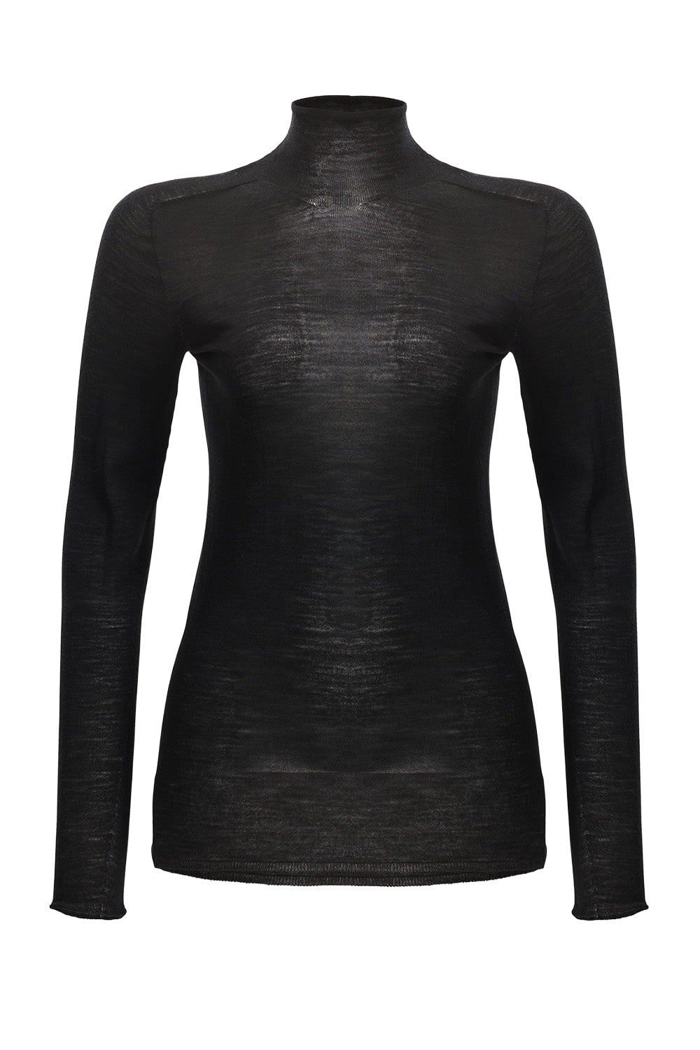 Sheer Long Sleeve Turtleneck-BLACK-XS-CLOTHINGTOPKNITS-CAROLINA HERRERA