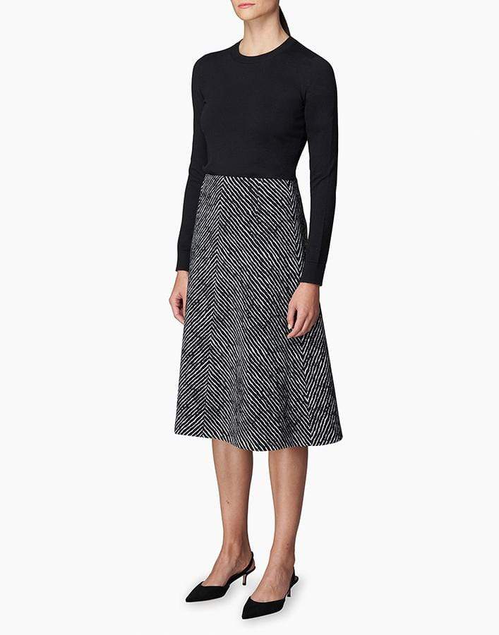 CAROLINA HERRERA-Black Long Sleeve Crewneck Sweater-