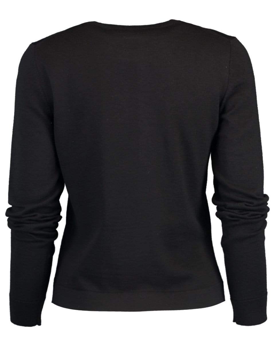 CAROLINA HERRERA-Black Long Sleeve Crewneck Sweater-