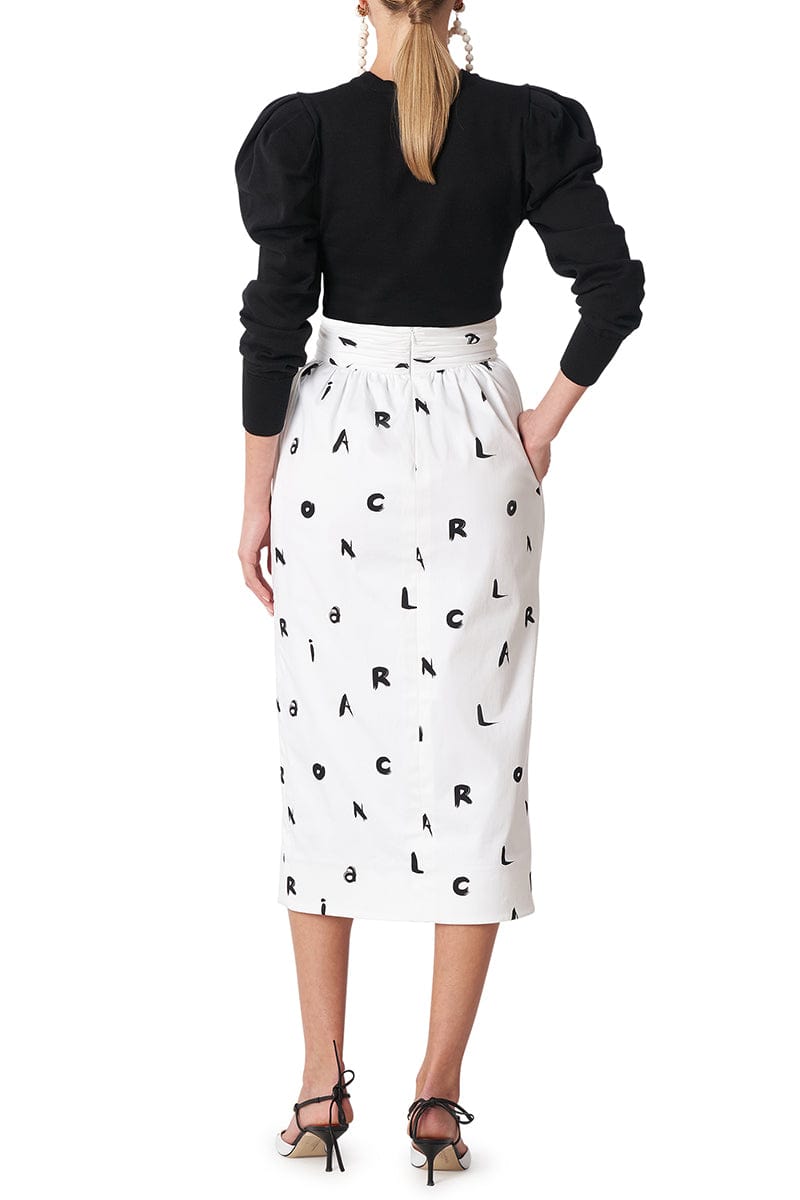 CAROLINA HERRERA-Puff Sleeve Corset Knit Top - Black-