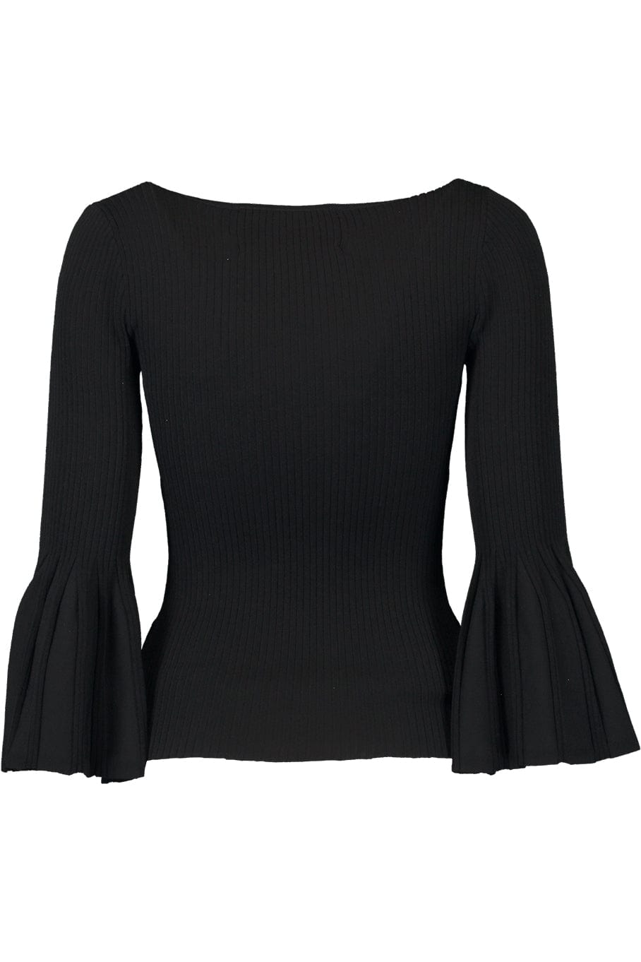 CAROLINA HERRERA-V-Neck Flare Knit Top-