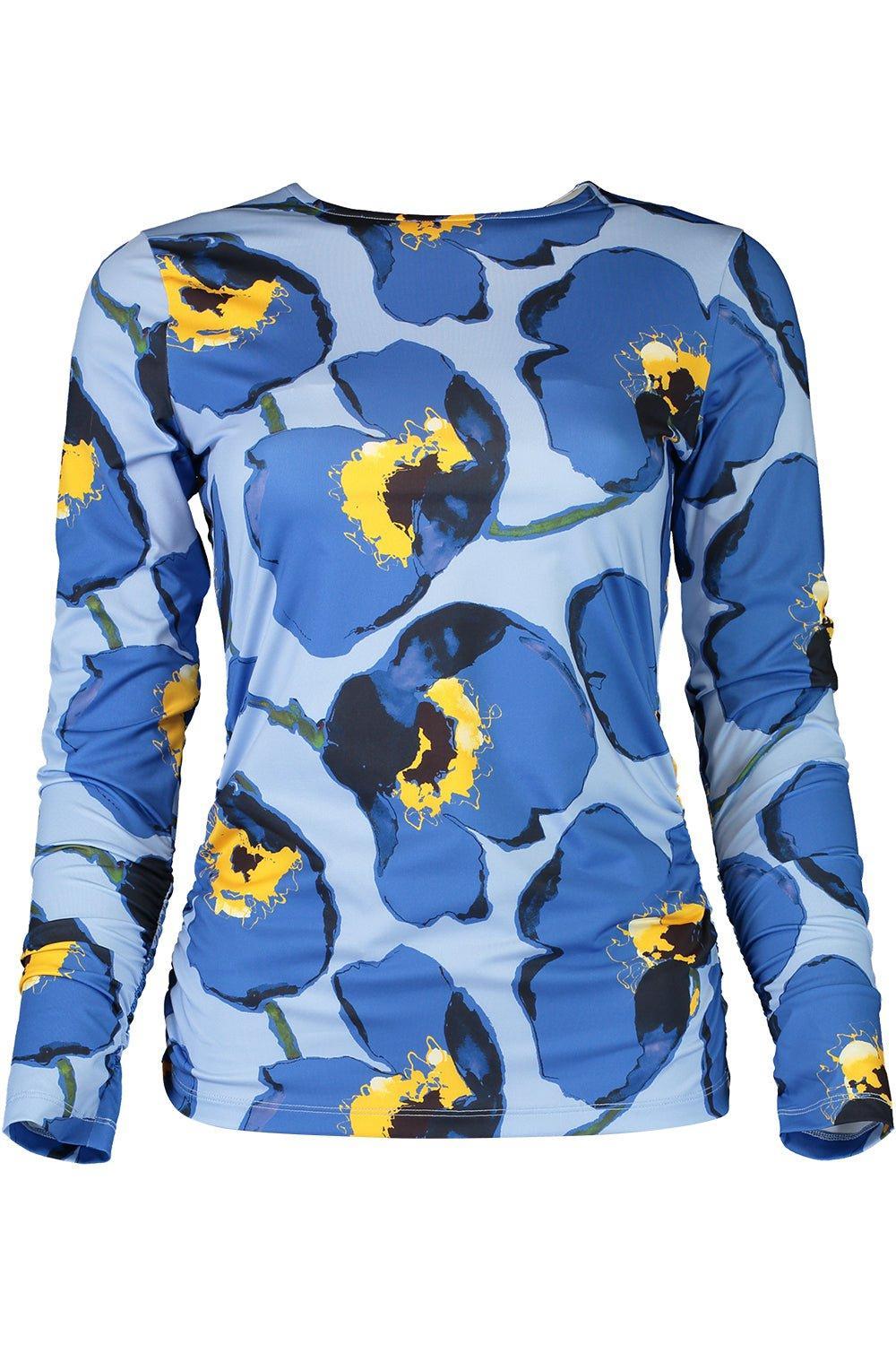 CAROLINA HERRERA-Long Sleeve Printed Crewneck Top-