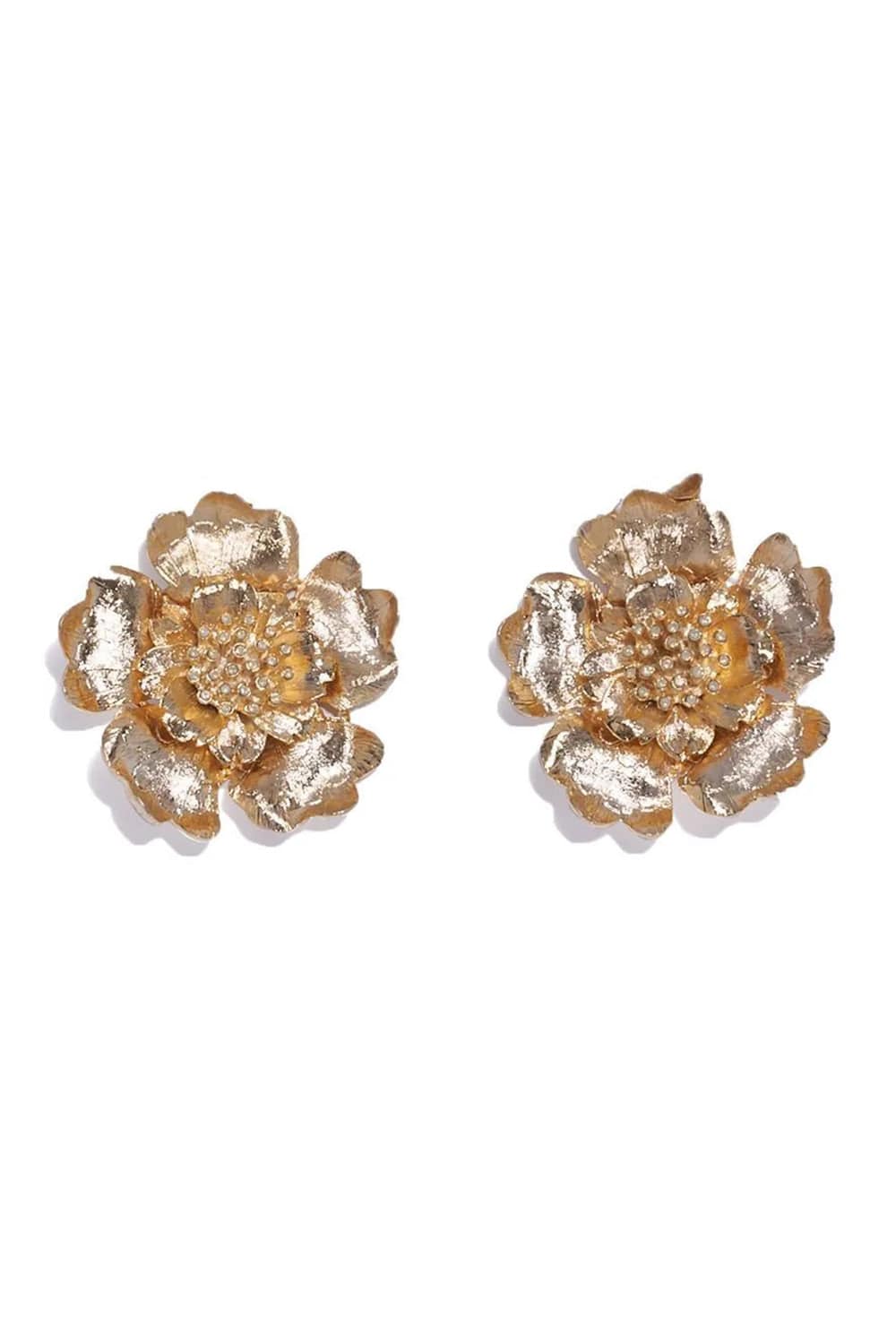 CAROLINA HERRERA-Single Flower Drop Earring - Gold-GOLD