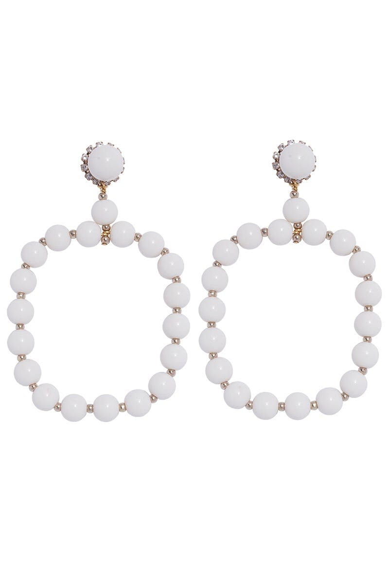 CAROLINA HERRERA-Maxi Loop Contessa Bead Earring - Ivory-IVORY GOLD