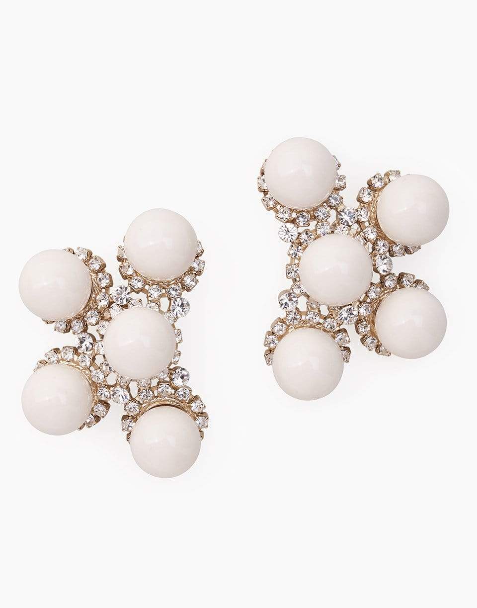 CAROLINA HERRERA-Ball And Strauss Crystal Earring-IVRY/GLD