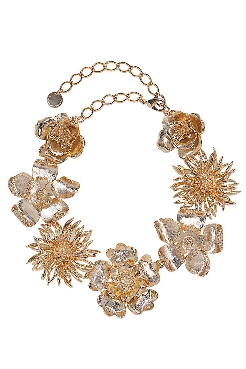 CAROLINA HERRERA-Lariat Flower Chain Necklace - Gold-GOLD