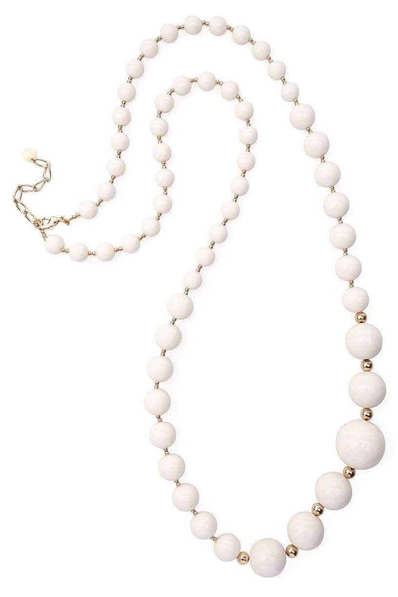 CAROLINA HERRERA-Long Ball Necklace-IVRY/GLD