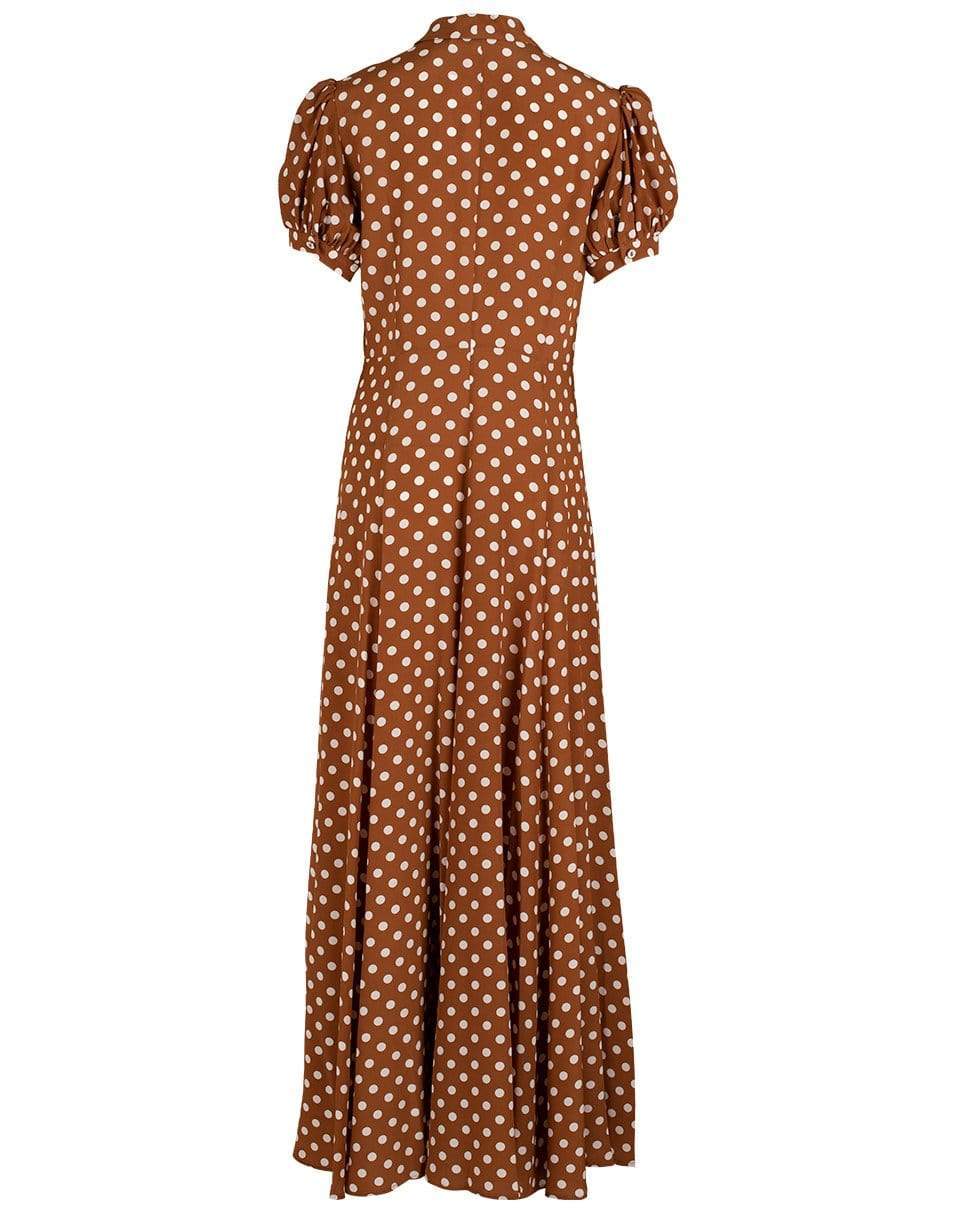 CAROLINE CONSTAS-Short Sleeve Bel Polka Dot Maxi Dress-