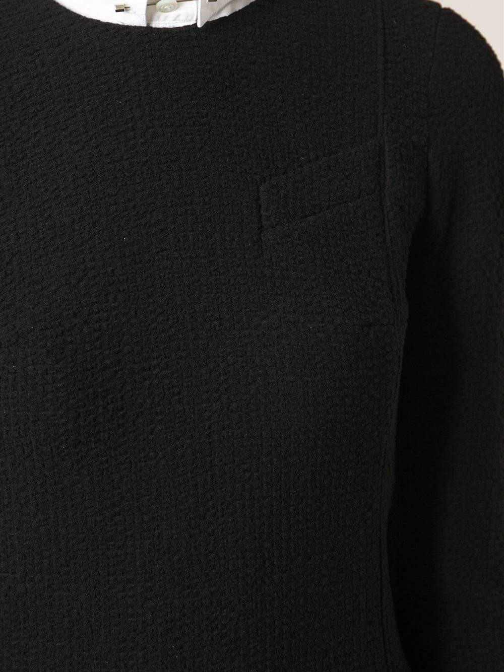 CARVEN-Seersucker Flare Dress-